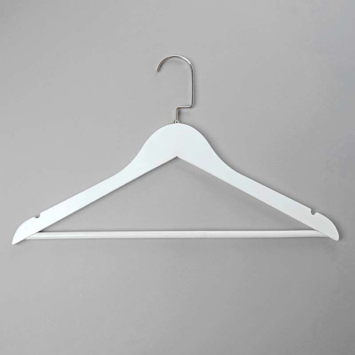 Плечики из дерева с перекладиной C30N/1-К(бел/хром)