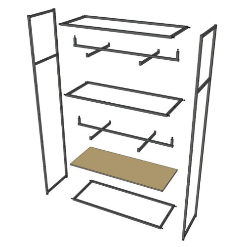 Стеллаж для магазина с белой полкой A22120-03(ч/б) фото 8