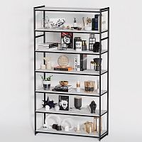 Стеллаж для магазина с белой полкой A22120-21(ч/б)