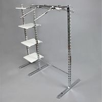 Стойка с полками и кронштейнами для одежды, сборная STBS17