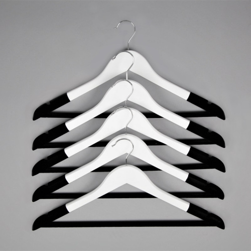 Плечики деревянные флокированные C30NF(бел/черн) фото 4