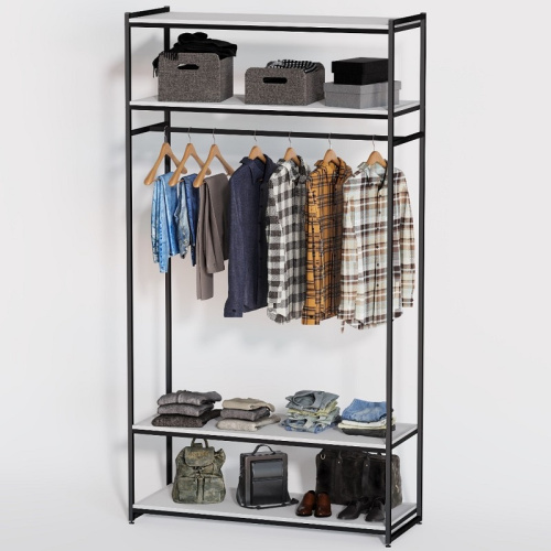 Стеллаж для магазина с белой полкой A22120-15(ч/б)