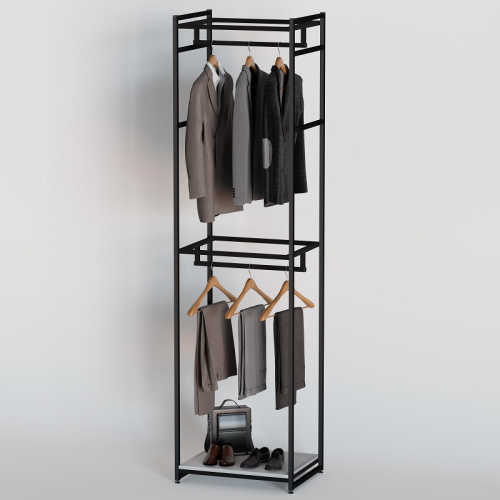 Стеллаж для магазина с белой полкой A2260-04(ч/б)