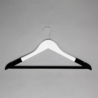 Плечики деревянные флокированные C30NF(бел/черн)