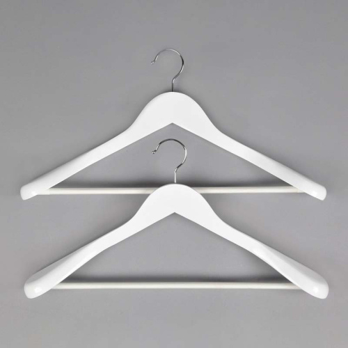 Вешалка-плечики деревянная, с перекладиной C30-5D(бел) фото 4