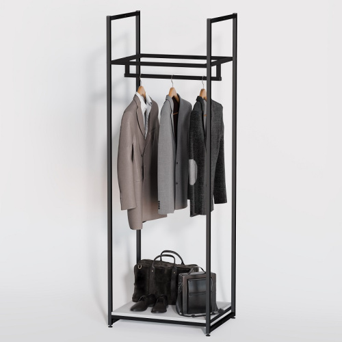 Стеллаж для магазина с белой полкой A1760-03(ч/б)