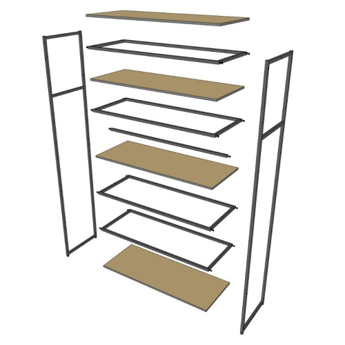 Стеллаж для магазина с полкой из стекла AС22120-15(черн) фото 6
