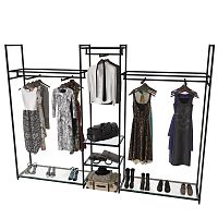 Стеллаж для магазина со стеклянной полкой KC2206(черн)