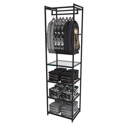 Стеллаж для магазина с полкой из стекла AС2260-19(черн)