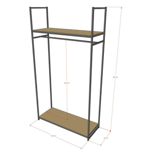 Стеллаж с полкой ЛДСП цвета дуб сонома A22120-02(ч/дс) фото 3