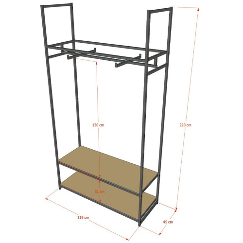 Стеллаж для магазина с полкой цвета дуб сонома A22120-06(ч/дс) фото 4