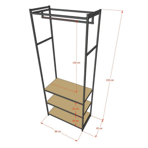 Стеллаж для магазина с полкой цвета дуб сонома A2290-17(ч/дс) фото 3