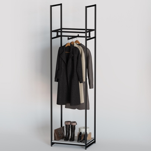 Стеллаж для магазина с белой полкой A2260-01(ч/б)