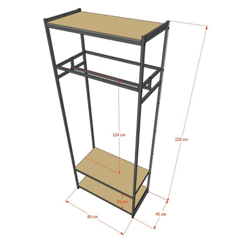 Стеллаж для магазина с белой полкой A2290-13(ч/б) фото 3