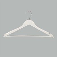 Плечики деревянные для одежды с круглым крючком C30N-T150W(бел/хром)