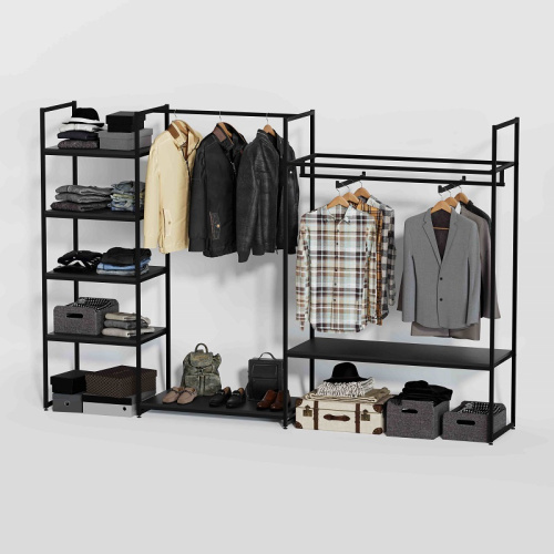 Стеллаж для магазина с черной полкой K1708(ч/ч)