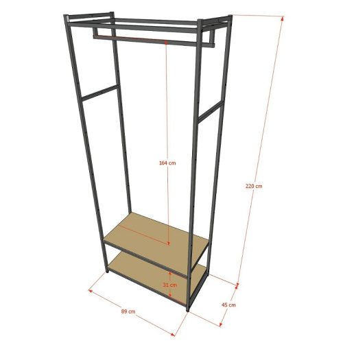 Стеллаж для магазина с полкой из стекла AС2290-09(черн) фото 3