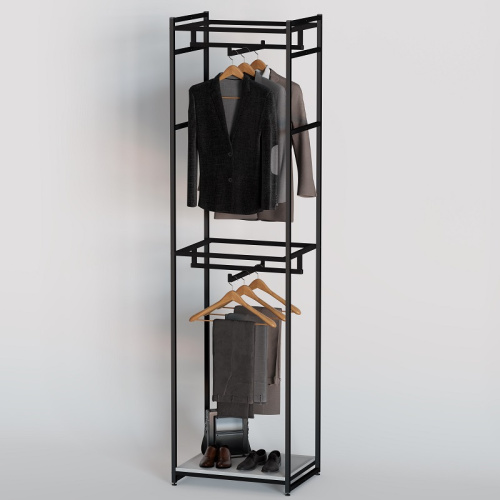 Стеллаж для магазина с белой полкой A2260-03(ч/б)