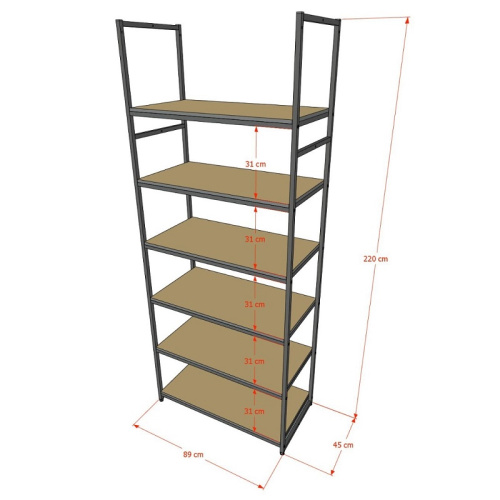 Стеллаж для магазина с черной полкой A2290-20(ч/ч) фото 3