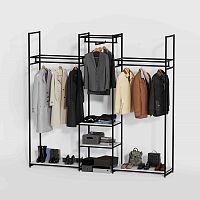 Стеллаж для магазина с белой полкой K2203(ч/б)