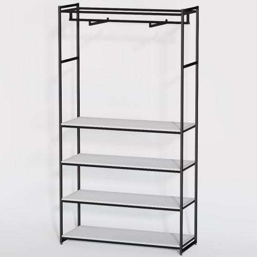 Стеллаж для магазина с белой полкой A22120-18(ч/б) фото 2