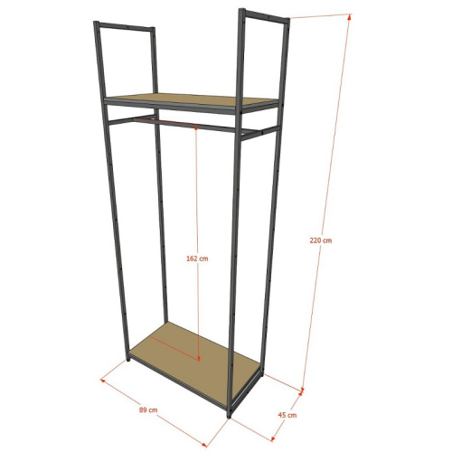 Стеллаж для магазина с белой полкой A2290-02(ч/б) фото 3