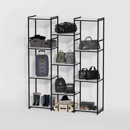 Стеллаж для магазина с белой полкой K2220(ч/б)