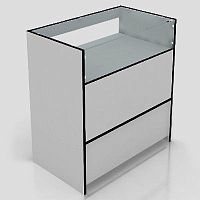 Прилавок 900х850х500 стеклянный (цв серый) ПР-31(сер)