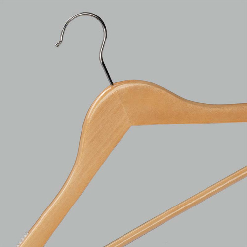 Плечики для одежды, деревянные, с перекладиной C30N-C33XX(светл/хром) фото 2