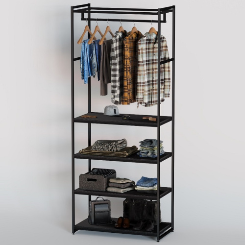 Стеллаж для магазина с черной полкой A2290-19(ч/ч)