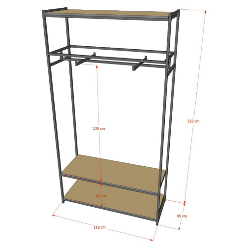 Стеллаж для магазина с черной полкой A22120-12(ч/ч) фото 3