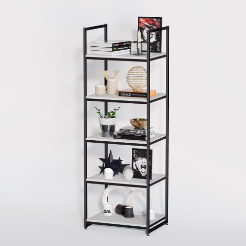 Стеллаж для магазина с белой полкой A1760-20(ч/б)