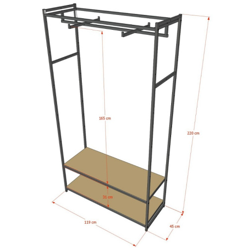 Стеллаж для магазина с белой полкой A22120-08(ч/б) фото 3