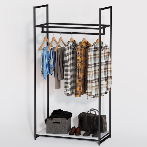 Стеллаж для магазина с белой полкой A1790-03(ч/б) Стеллаж для магазина с белой полкой A1790-03(ч/б)