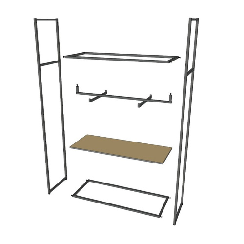 Стеллаж напольный с черной полкой ЛДСП A22120-01(ч/ч) фото 4