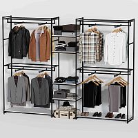 Стеллаж для магазина с белой полкой K2212(ч/б)