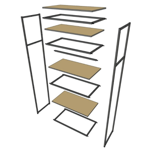 Стеллаж для магазина с белой полкой A2290-15(ч/б) фото 4