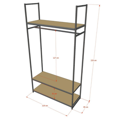 Стеллаж для магазина с черной полкой A22120-14(ч/ч) фото 3
