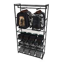 Стеллаж для магазина с полкой из стекла AС22120-18(черн)