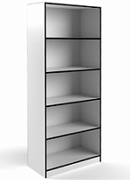 Стеллаж торговый прямой серии "Старк" 2000x850x400 Цвет белый с черной кромкой Ст-20-85-40(бел)