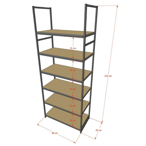 Стеллаж для магазина с полкой из стекла AC2290-20(черн) фото 3