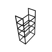 Металлический стеллаж неразборный, цвет черный СТМ-10-Л