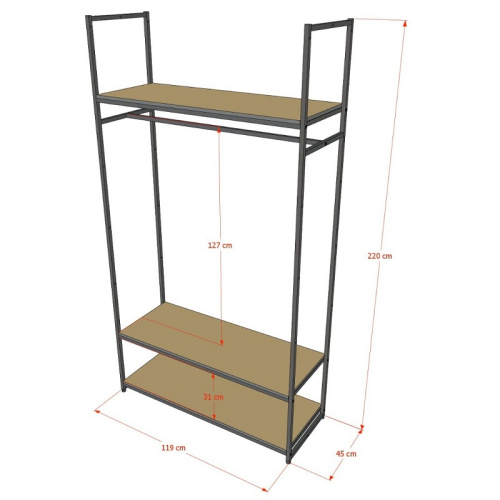 Стеллаж для магазина с полкой цвета дуб сонома A22120-14(ч/дс) фото 4
