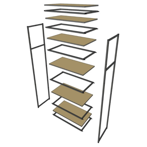 Стеллаж для магазина с черной полкой A2290-20(ч/ч) фото 4