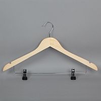 Плечики деревянные с зажимами 66NB(светл)