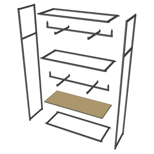 Стеллаж напольный с черной полкой ЛДСП A22120-03(ч/ч) фото 8