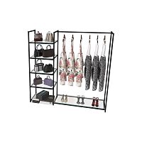 Стеллаж для магазина со стеклянной полкой KC1702(черн)