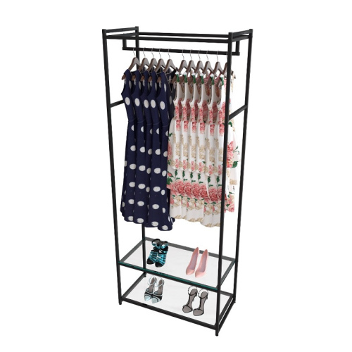 Стеллаж для магазина с полкой из стекла AС2290-09(черн)