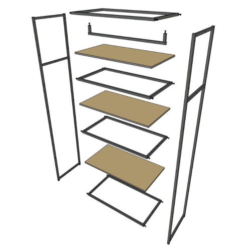Стеллаж для магазина с черной полкой A2290-11(ч/ч) фото 4