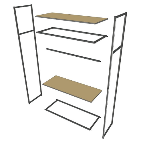 Стеллаж напольный с белой полкой ЛДСП A22120-02(ч/б) фото 4